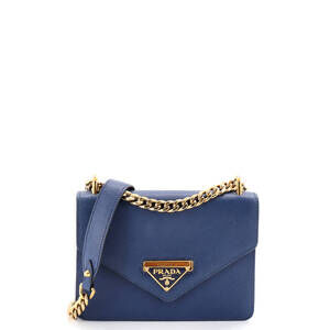 Prada Small Envelope Flap Chain Shoulder bag Saffiano Leather